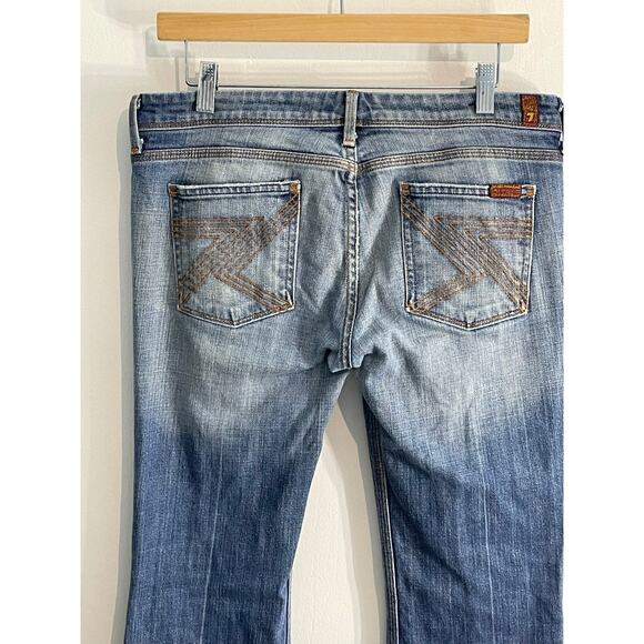 7 For All Mankind Jeans Size 30 Y2K Low Rise Flynt Bootcut Grunge Western Barn - Picture 5 of 8